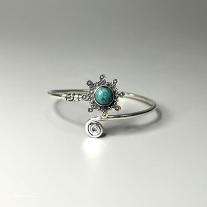 Silver Plated Adjustable Sunburst Spiral Cuff Bangle - image 19