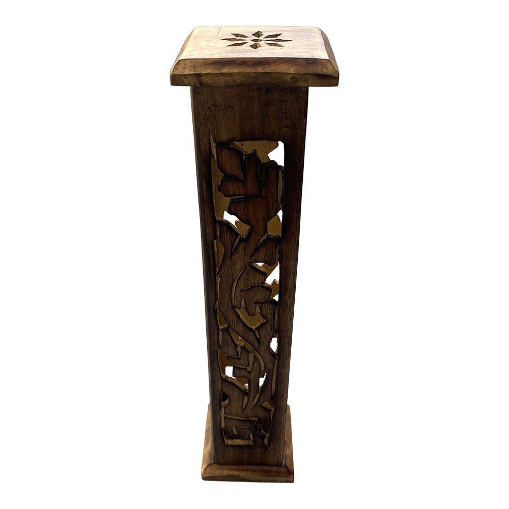 Mango Wood Incense Holder, 30x7x7cm, Tower Style