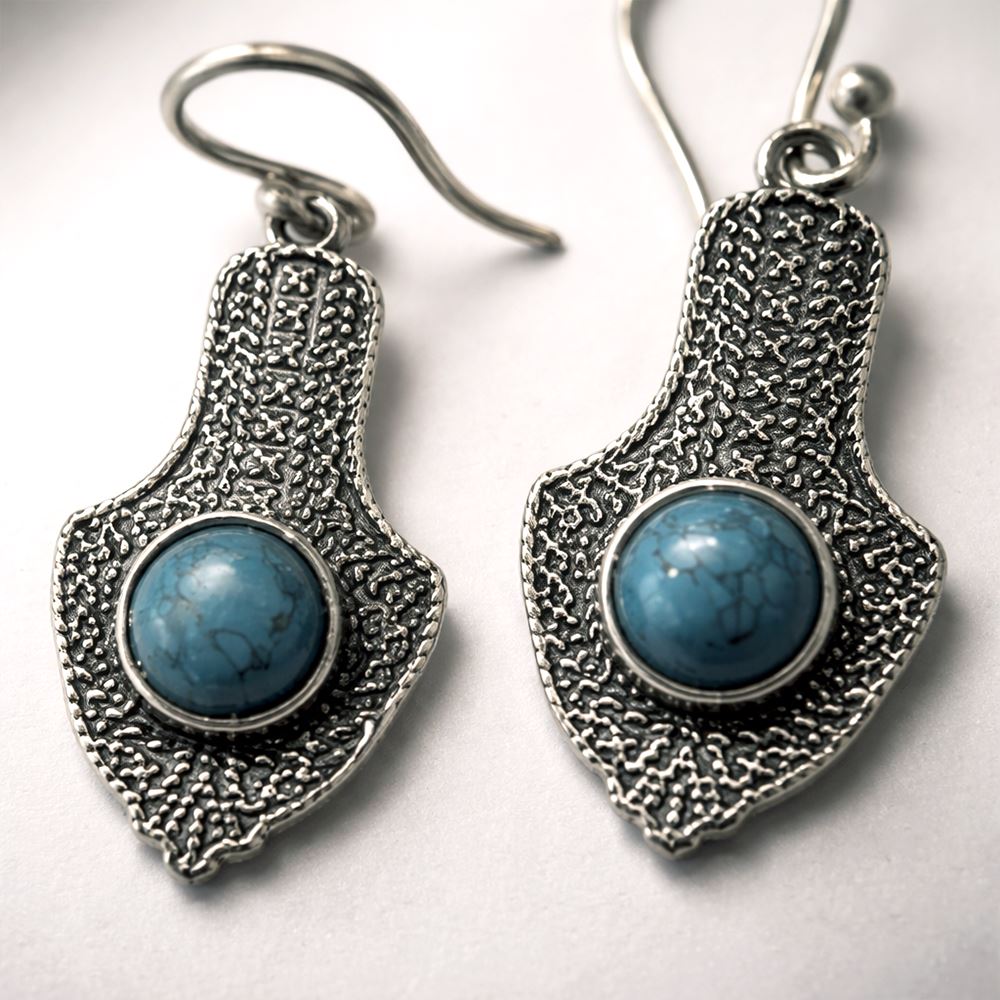 Silver-Plated Hanging Earwire Earrings (#07), 3x1.5cm