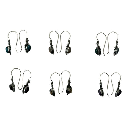 Silver-Plated Hanging Earwire Earrings (#05), 2x1cm