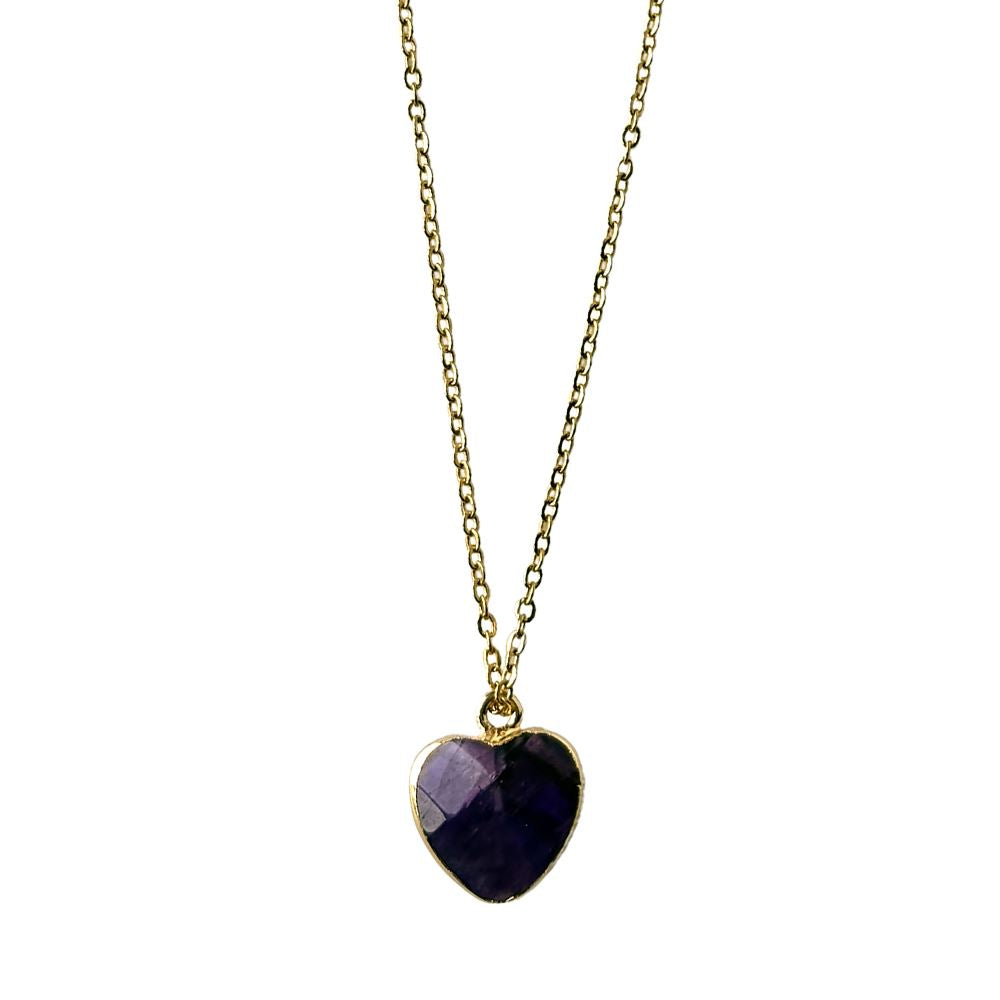 Halo Gemstone Pendant, Heart - image 6