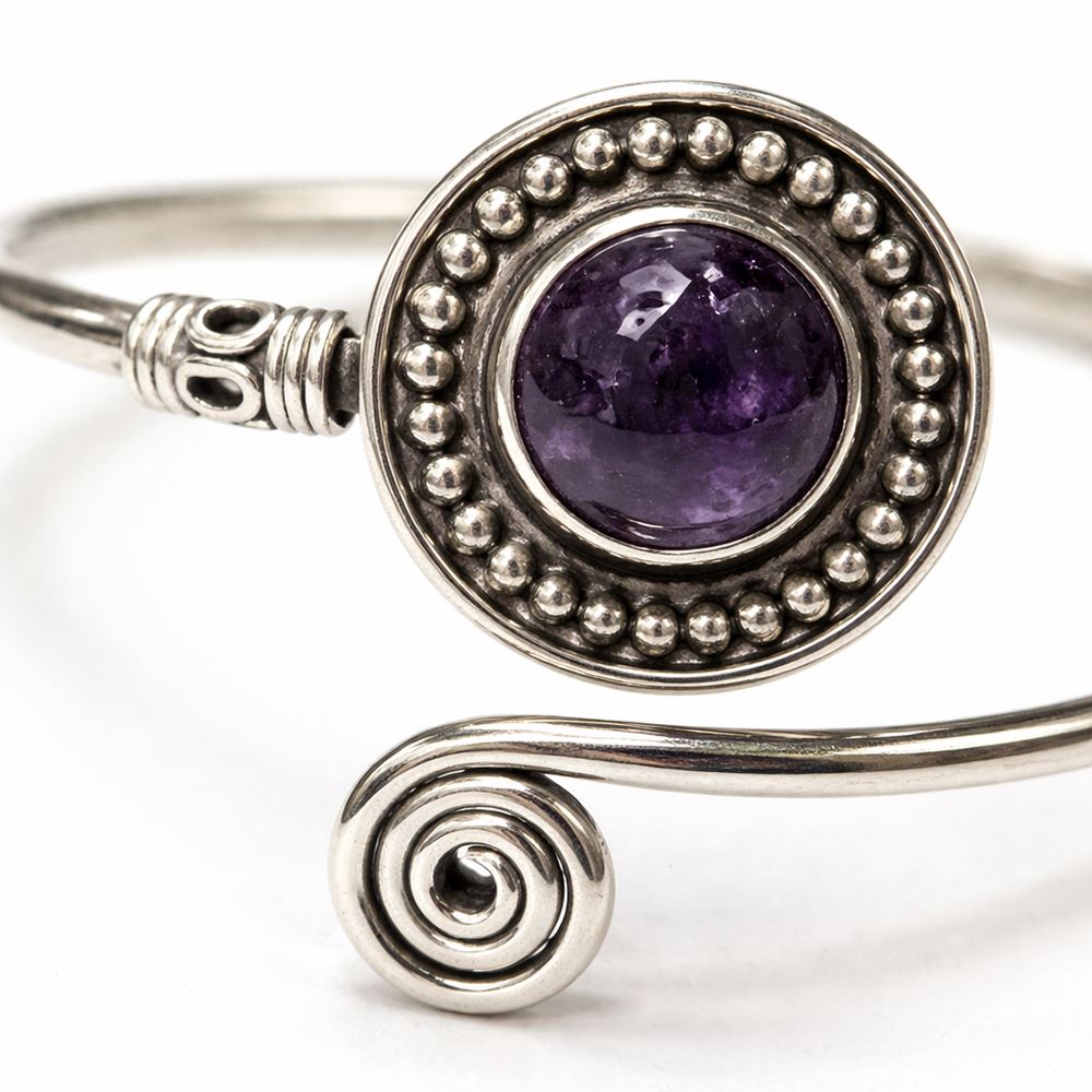 Silver-Plated Adjustable Boho Spiral Cuff Bangle - image 19