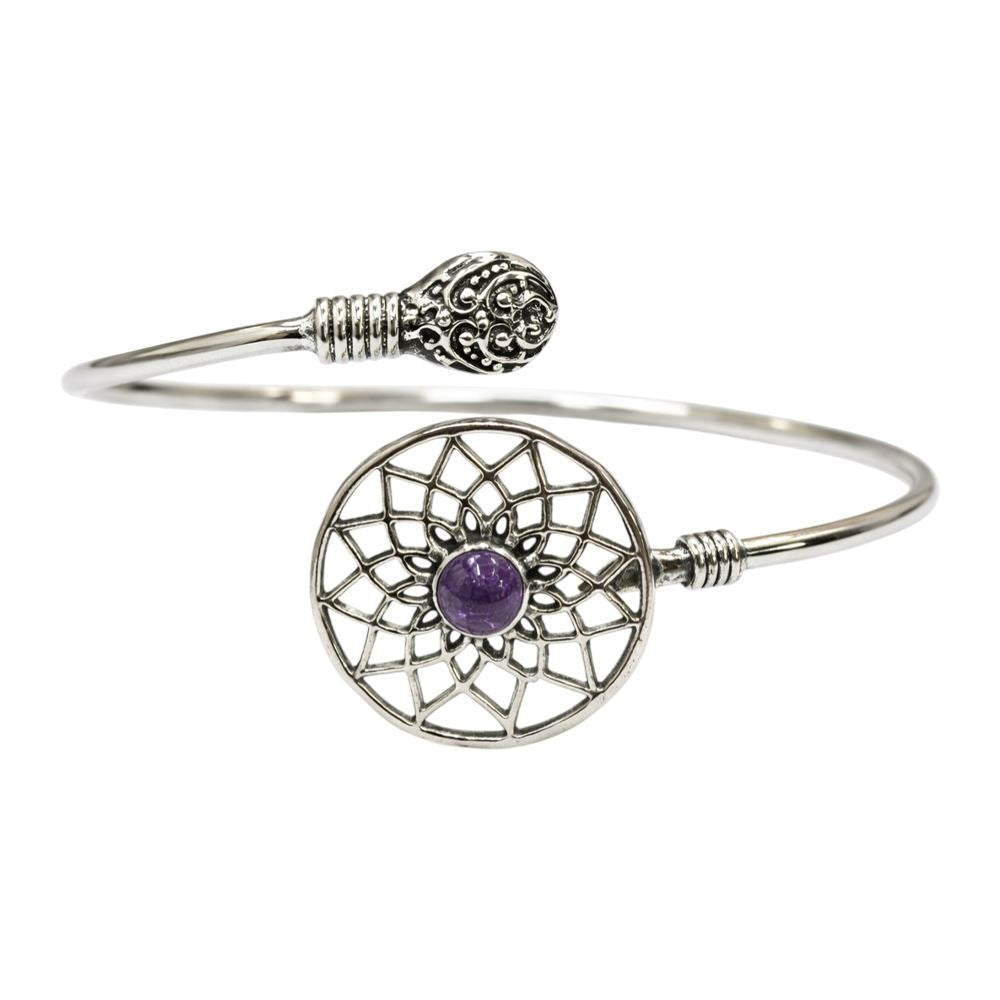 Silver-Plated Adjustable Dreamcatcher Cuff Bangle - image 13