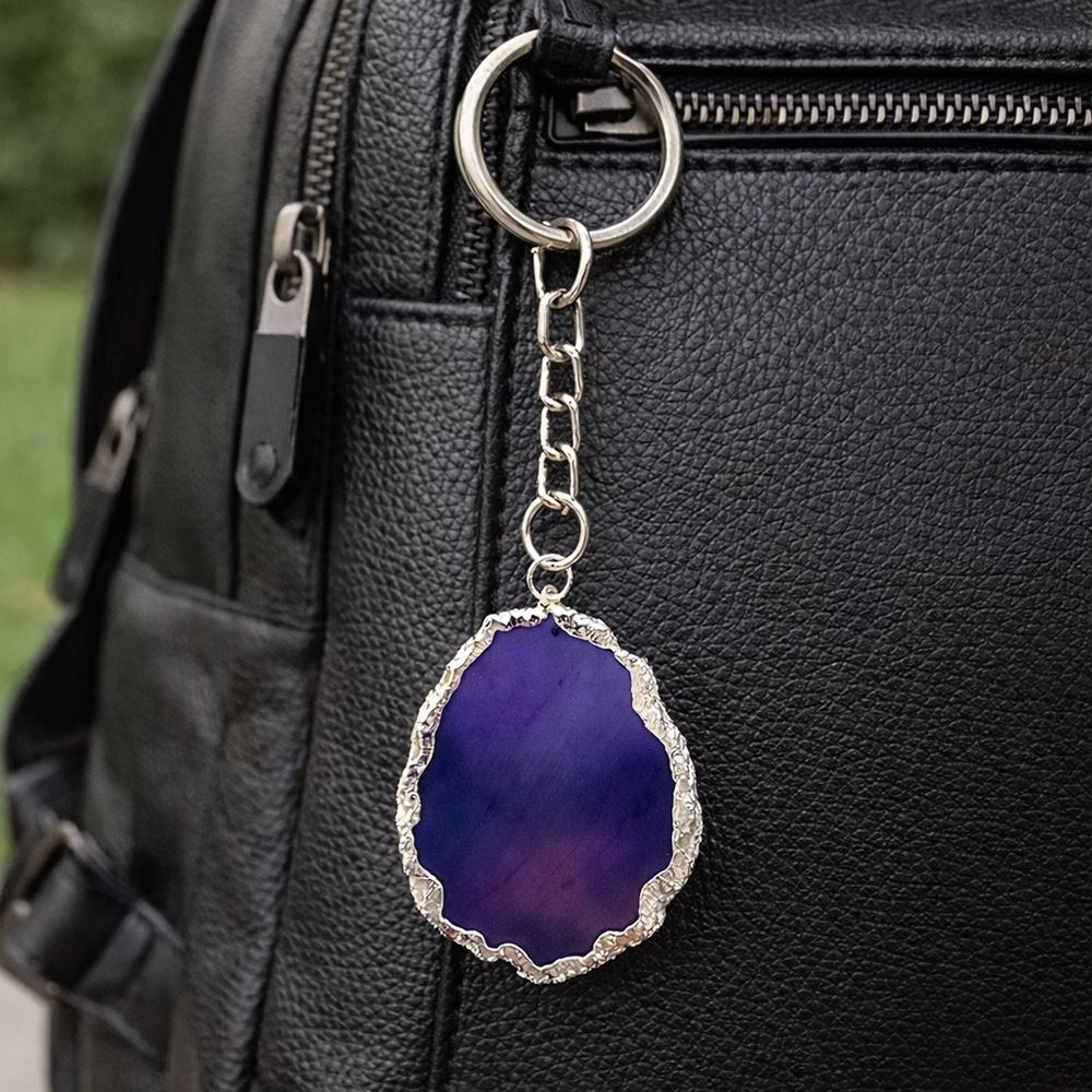 Agate Slice Keychain