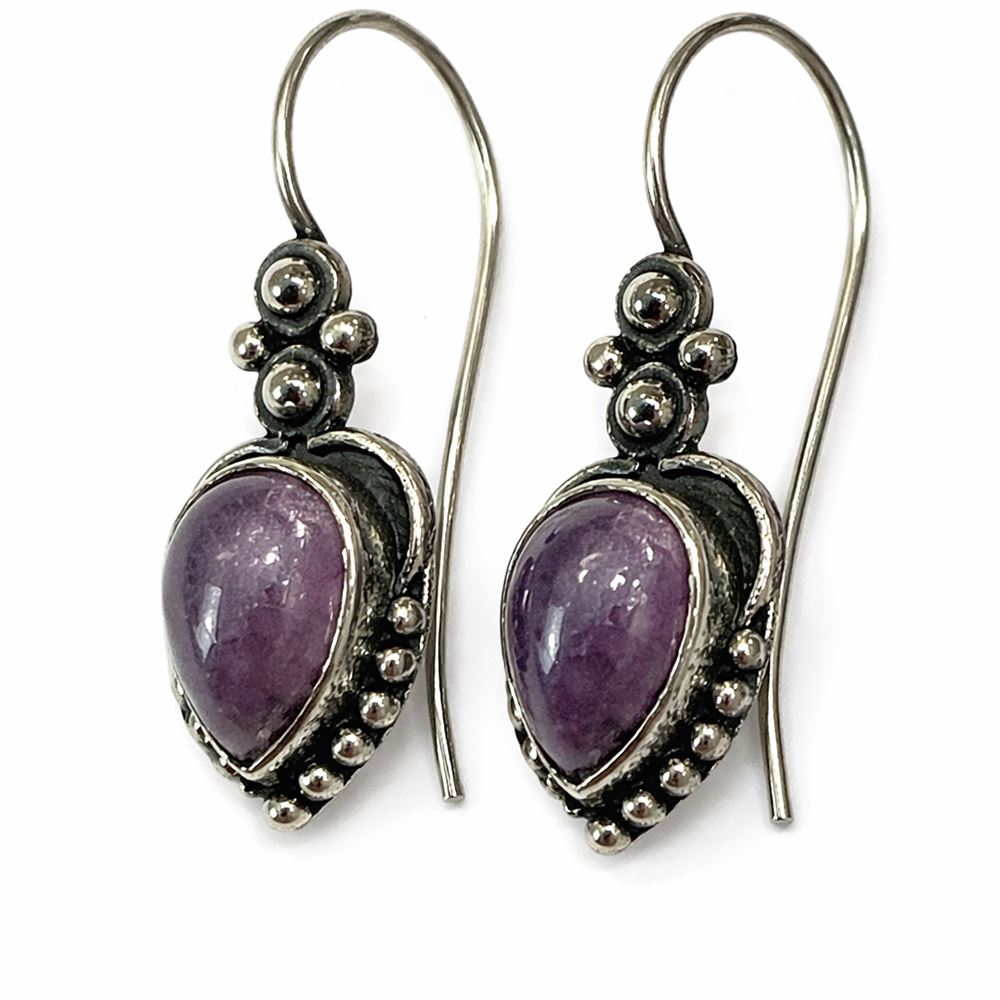 Silver-Plated Hanging Earwire Earrings (#05), 2x1cm