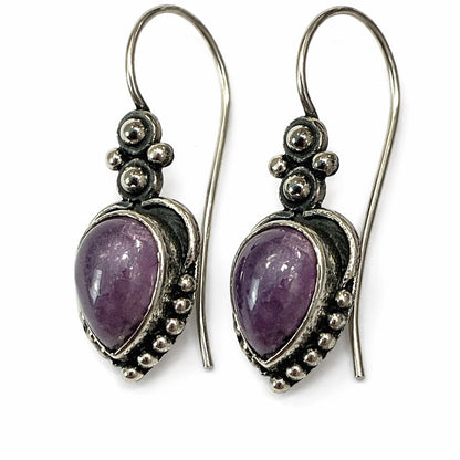 Silver-Plated Hanging Earwire Earrings (#05), 2x1cm