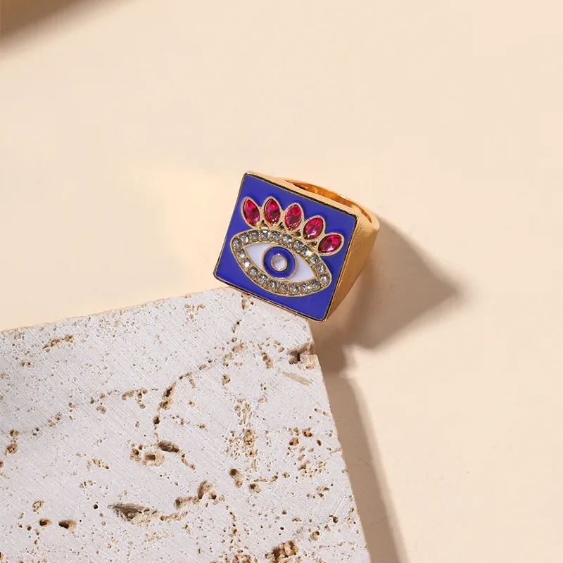 Evil Eye Ring, Rectangular