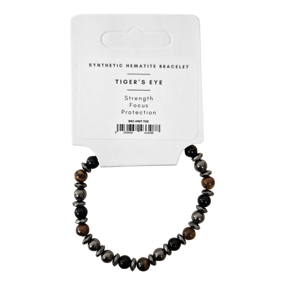 Tiger's Eye & Synthetic Hematite Bracelet
