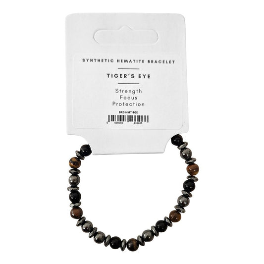 Tiger's Eye & Synthetic Hematite Bracelet