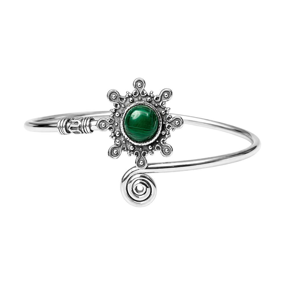 Silver Plated Adjustable Sunburst Spiral Cuff Bangle - Wholesale UK - Global 1st