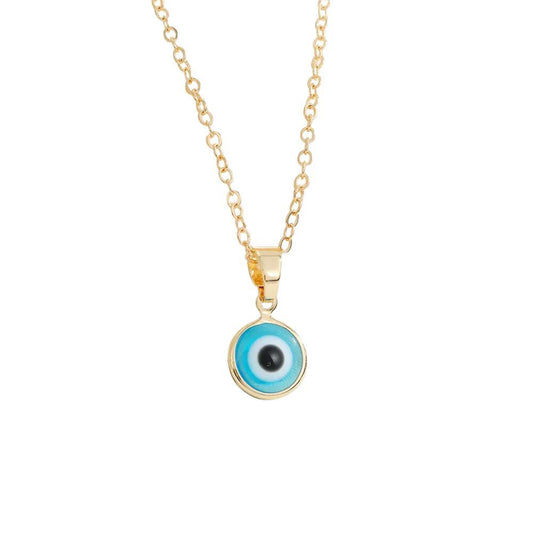 Evil Eye Pendant With Gold Chain, Coloured Collection