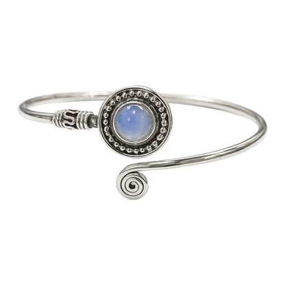 Silver-Plated Adjustable Boho Spiral Cuff Bangle - image 15