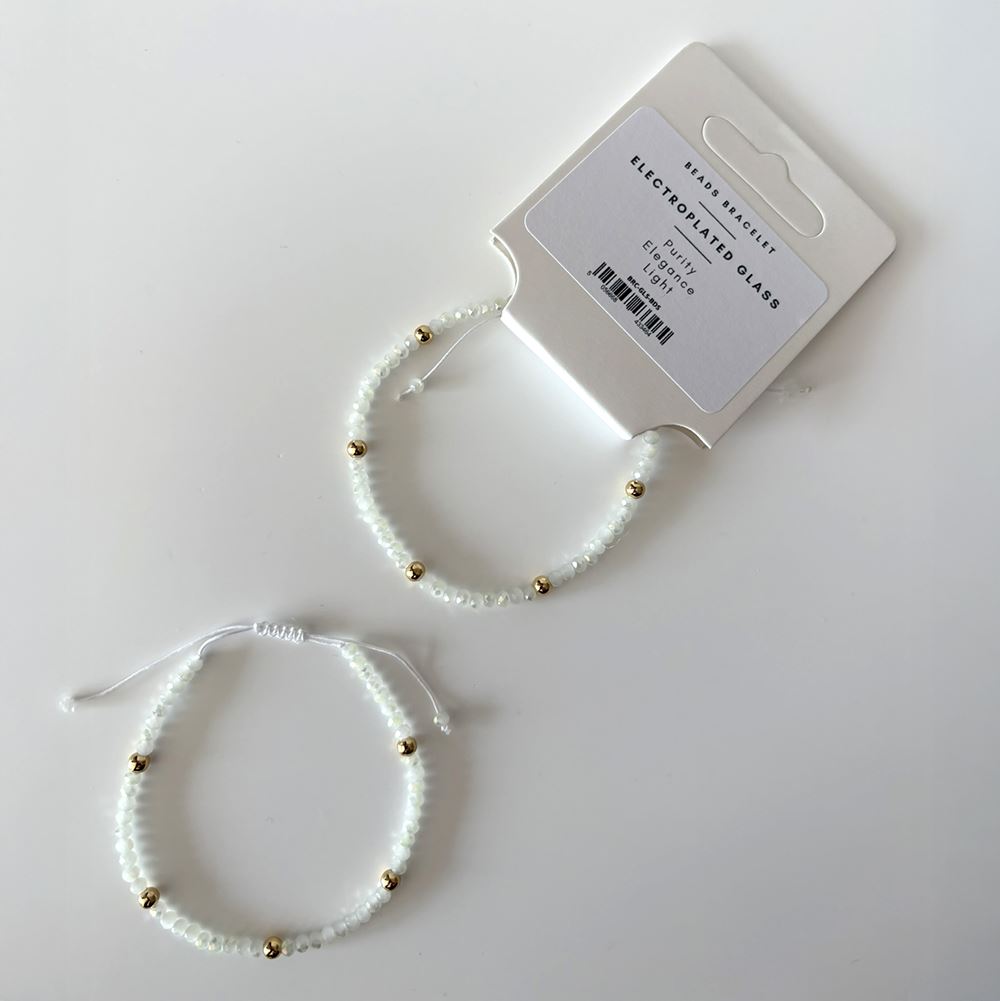 Electroplated Glass Beads Bracelet