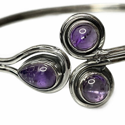 Silver Plated Adjustable Trinity Cuff Bangle - image 3