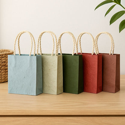Mulberry Paper Gift Bag, Assorted Plain Colour, 15x19x5.5cm, Single