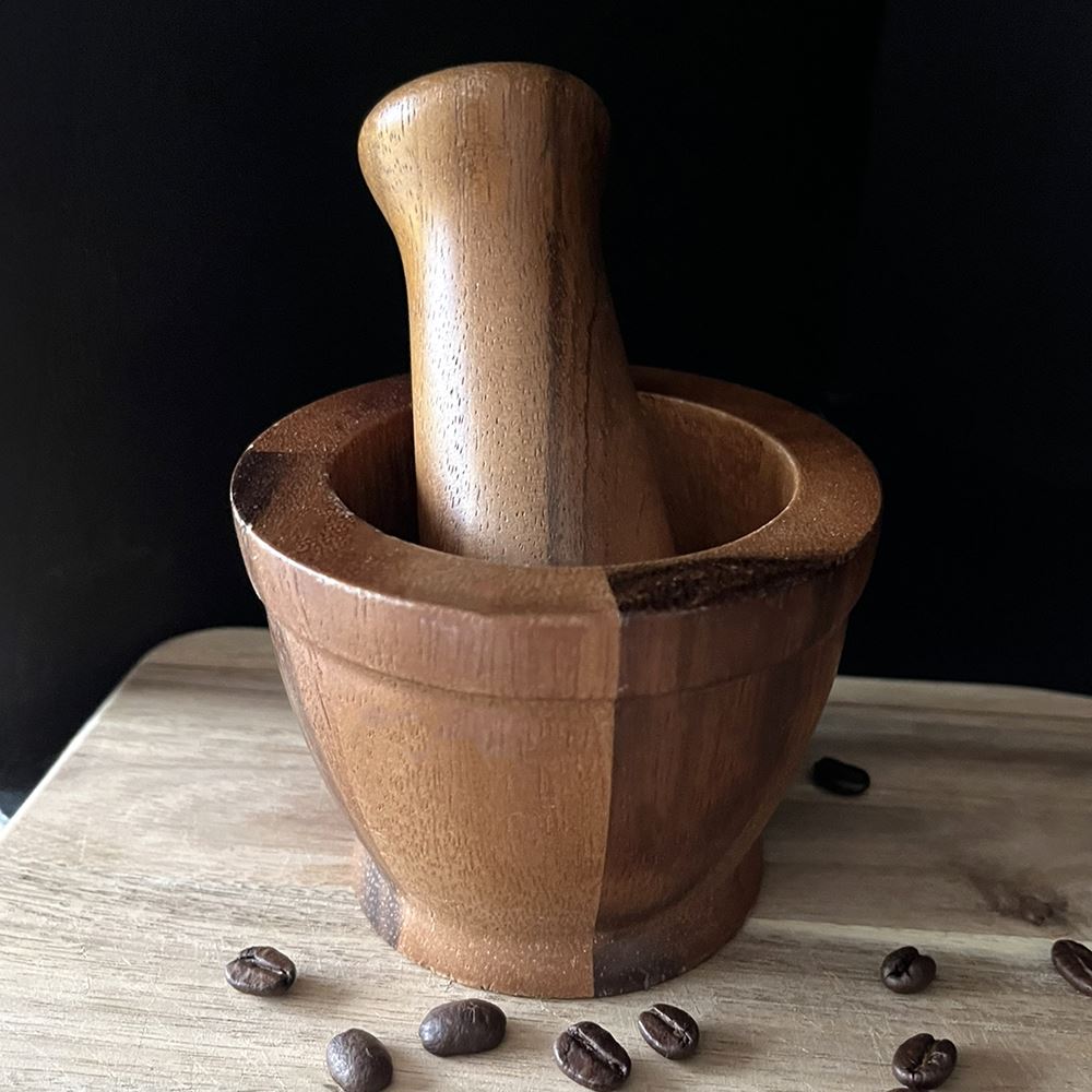 Mortar and Pestle Set, Dark Wood, Extra Small