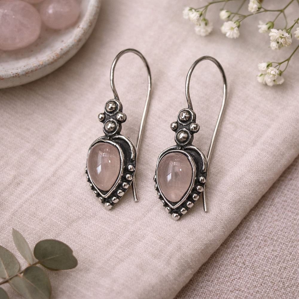 Silver-Plated Hanging Earwire Earrings (#05), 2x1cm