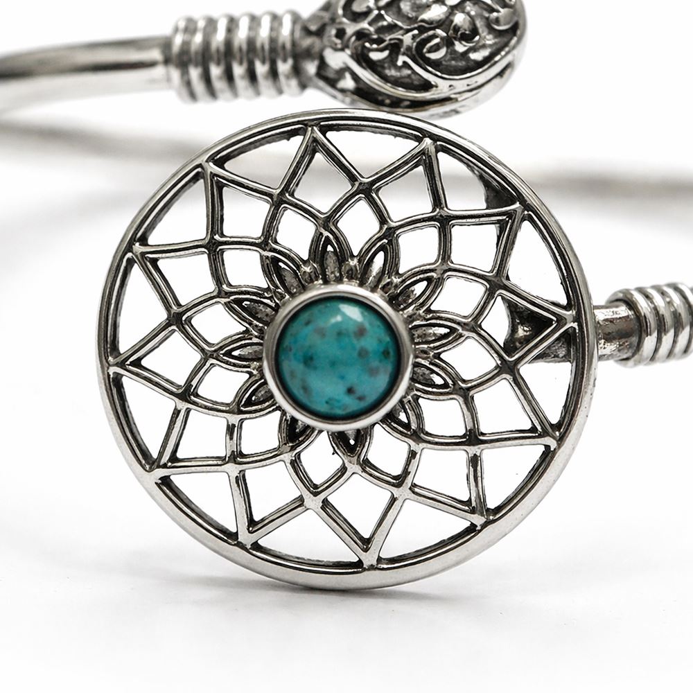 Silver-Plated Adjustable Dreamcatcher Cuff Bangle - image 10