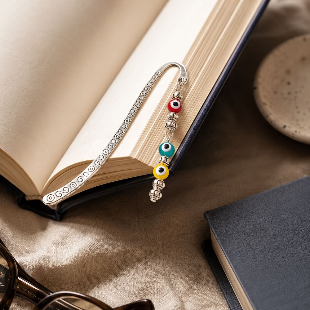 Evil Eye Beaded Bookmark, Assorted Colour