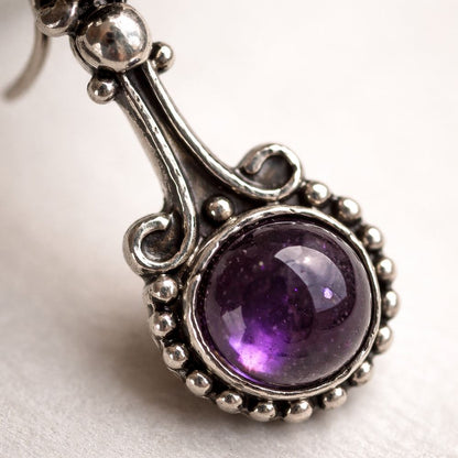 Silver-Plated Hanging Earwire Earrings (#03), 3x1cm