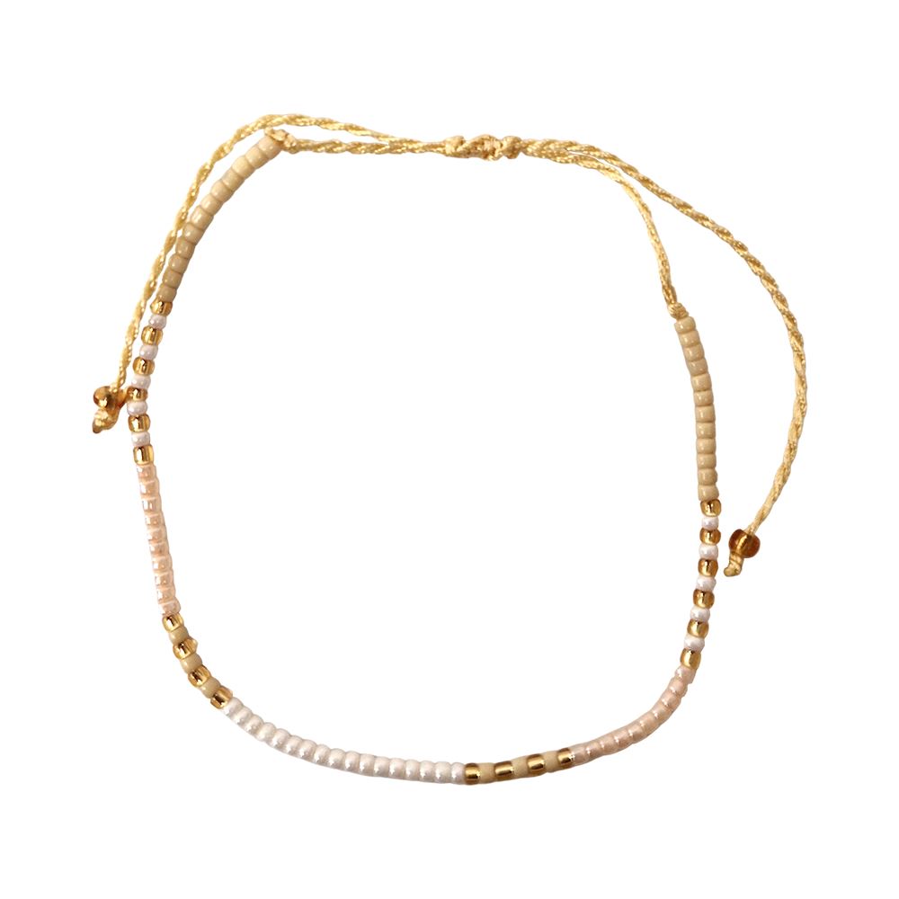 Braided Seed Beads Bracelet, Wheat