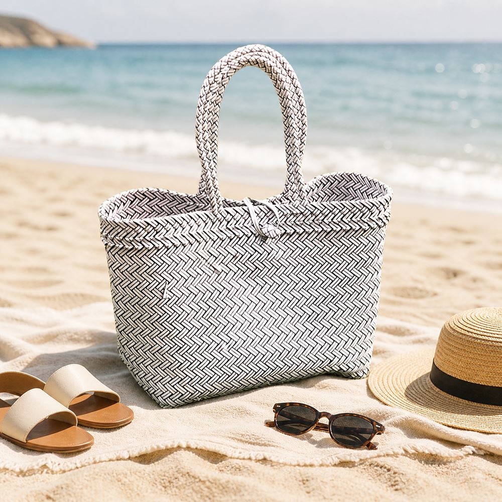 Recycled Plastic Woven Beach/Tote Long Strapped Bag, Large - image 4