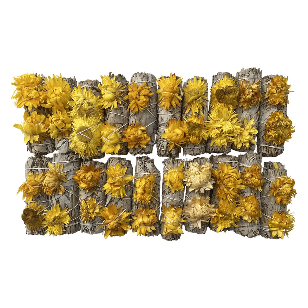 Smudge Stick, White Sage and Sunflower 4"