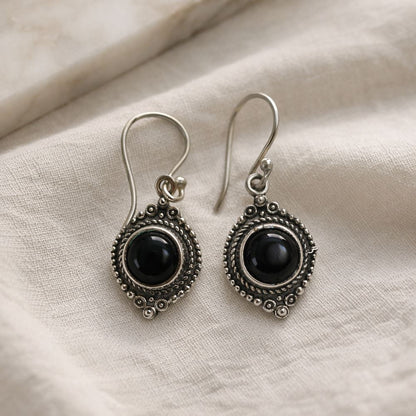 Silver-Plated Hanging Earwire Earrings (#06), 1.5x1cm