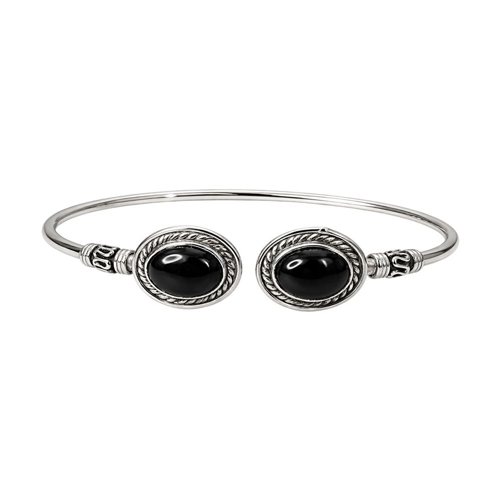 Silver-Plated Adjustable Boho Oval Cuff Bangle - image 18