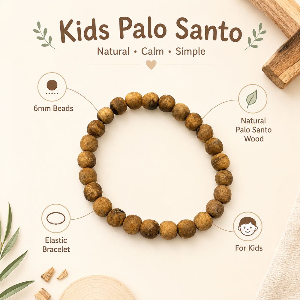 Palo Santo Wood Bracelet for Kids, 6mm Beads - image 6
