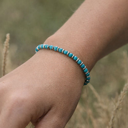 Silver Plated Stretch Bracelet with Gemstones - image 10