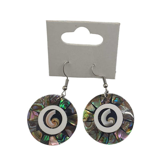 Capiz Shell Earrings, Silver