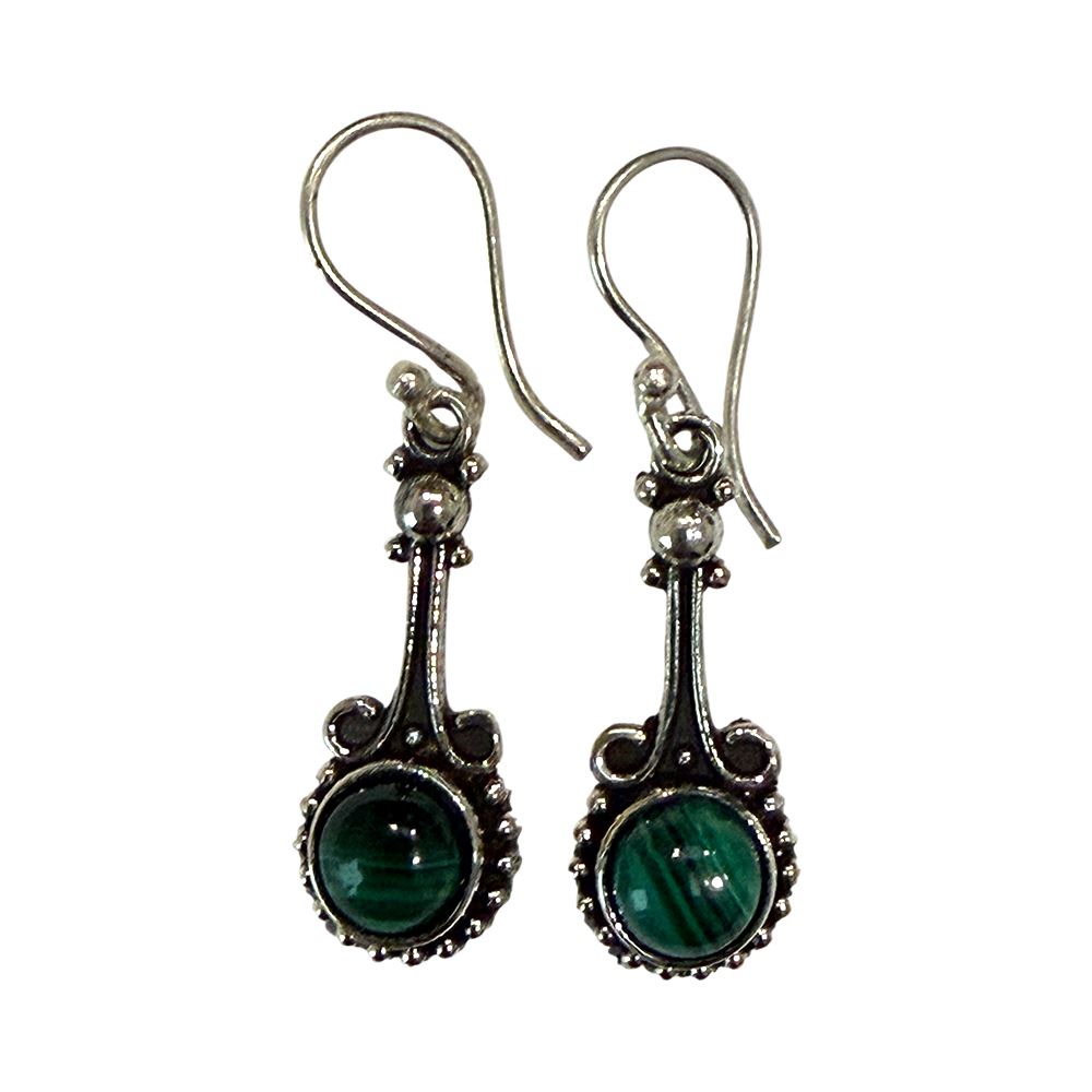 Silver-Plated Hanging Earwire Earrings (#03), 3x1cm