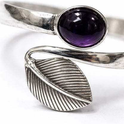 Silver-Plated Adjustable Leaf Cuff Bangle - image 19