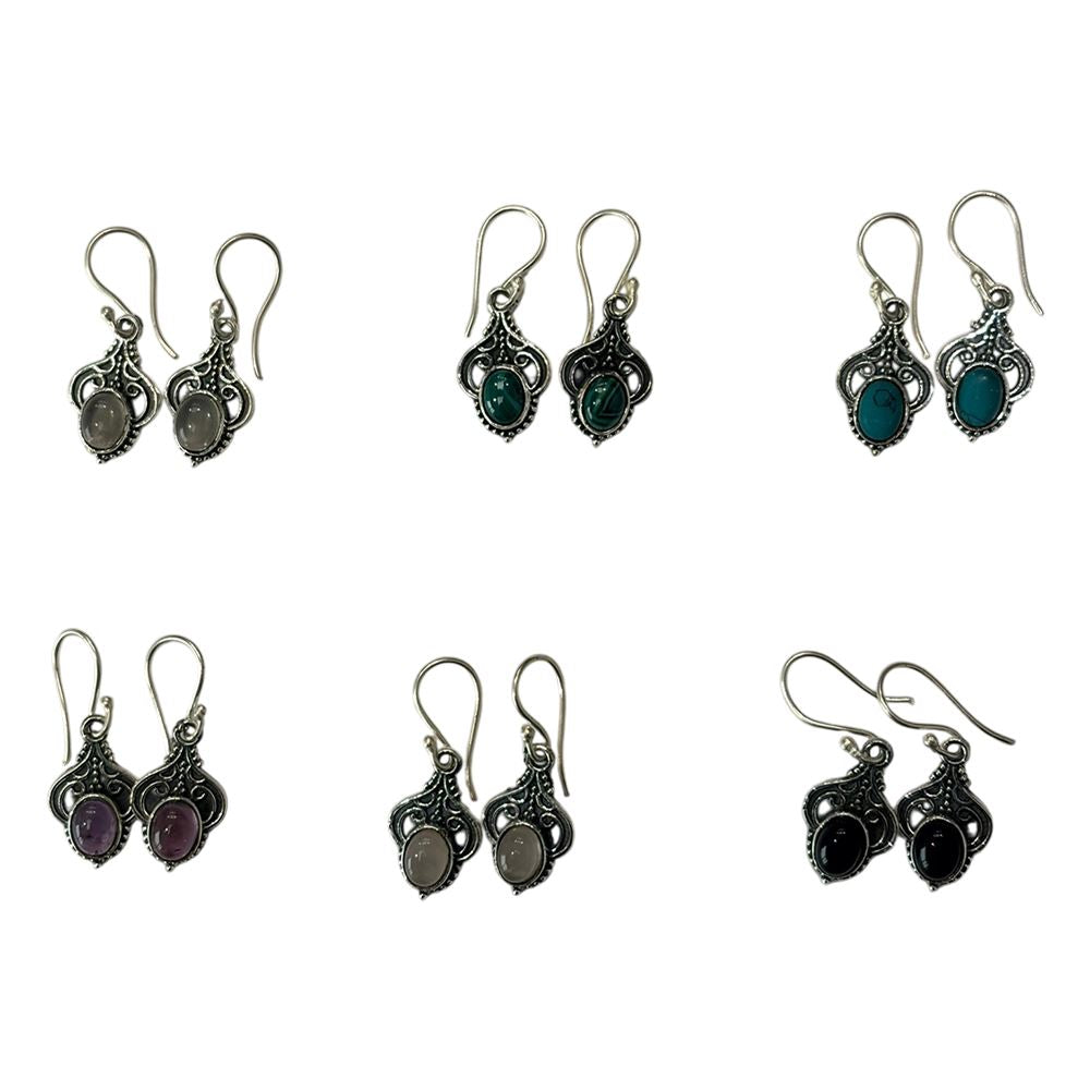 Silver-Plated Hanging Earwire Earrings (#02), 2x1cm