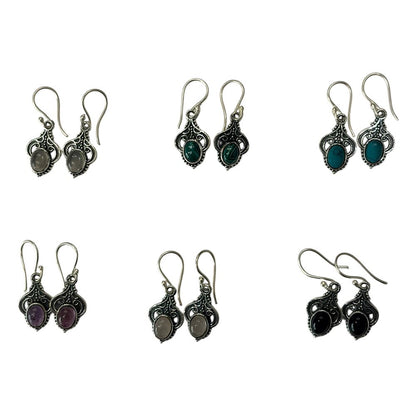 Silver-Plated Hanging Earwire Earrings (#02), 2x1cm