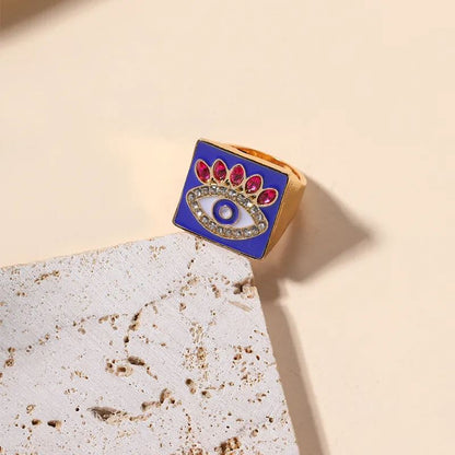 Evil Eye Ring, Rectangular