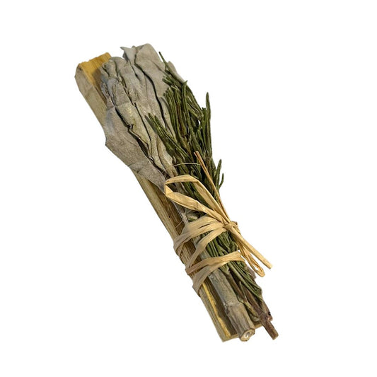 Mini Smudge Cluster, White Sage with Palo Santo and Rosemary 4"