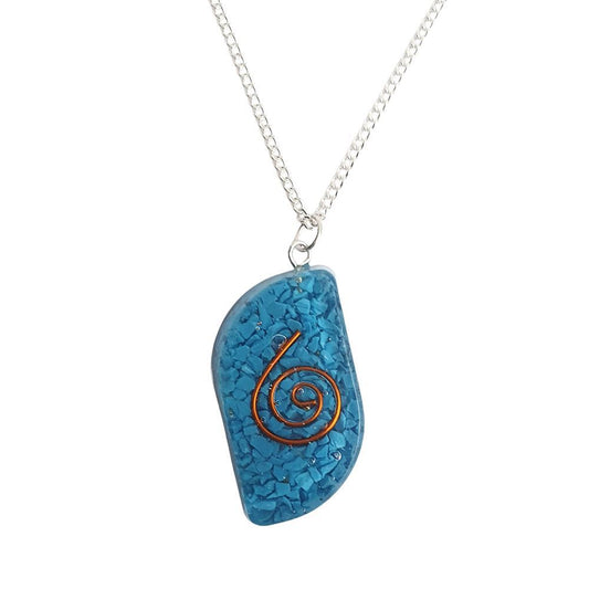 Orgonite Reiki Leaf Pendant, 4x2cm