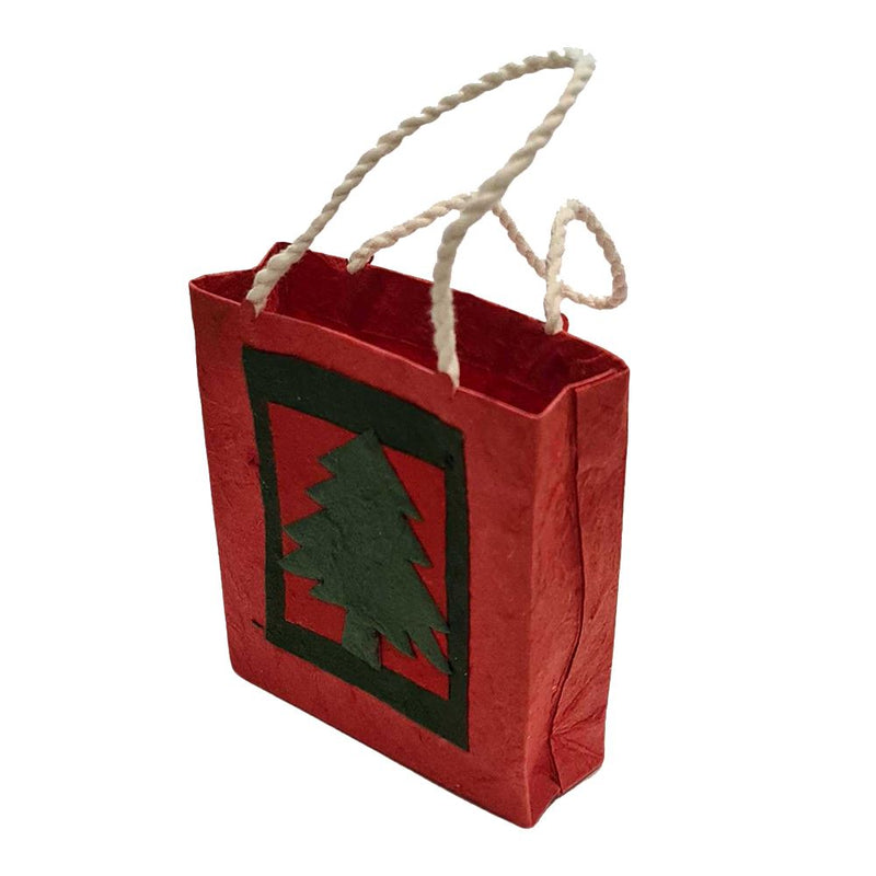 Mulberry Paper Gift Bag, Christmas, Pack of 10