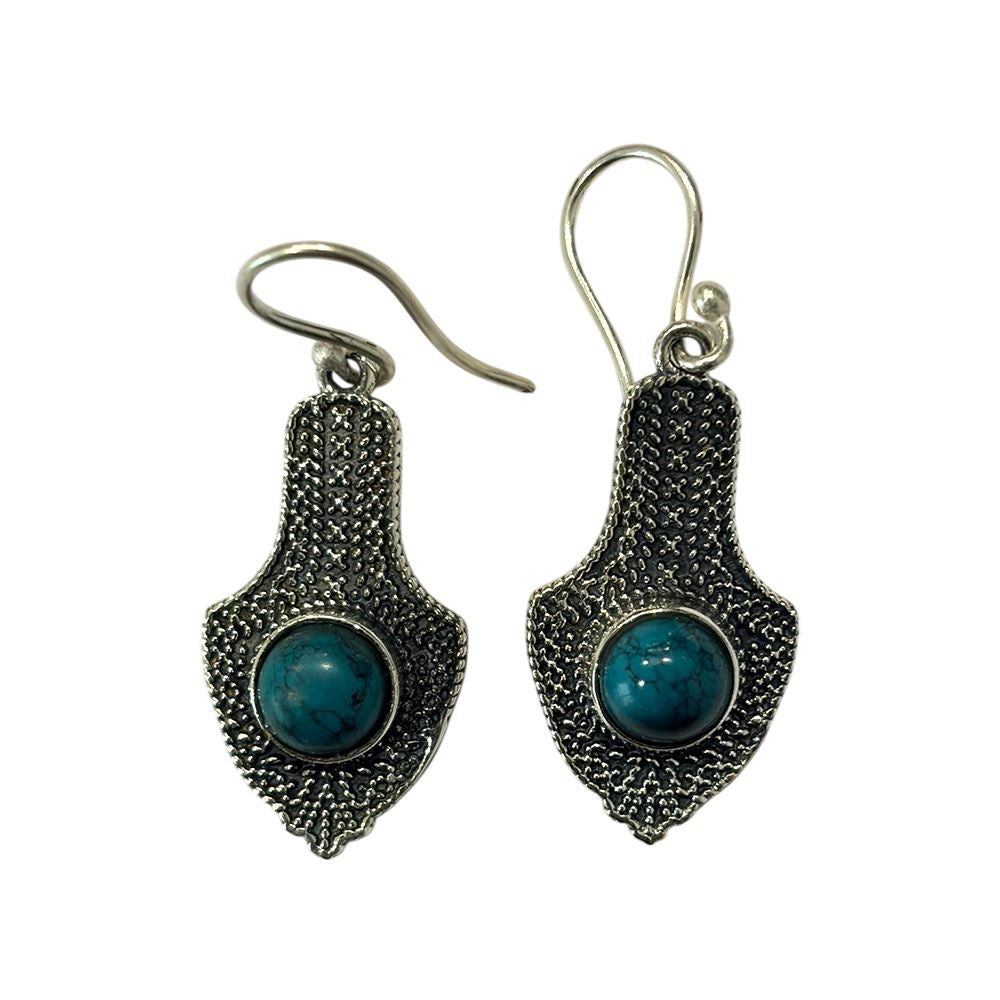 Silver-Plated Hanging Earwire Earrings (#07), 3x1.5cm