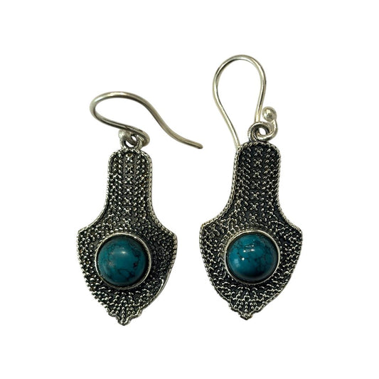 Silver-Plated Hanging Earwire Earrings (#07), 3x1.5cm