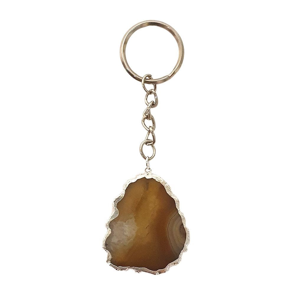 Agate Slice Keychain