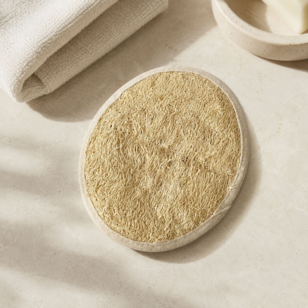 Natural Loofah Oval Mitt, 12x10cm