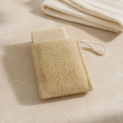Natural Loofah Rectangular Pouch, 10x9cm