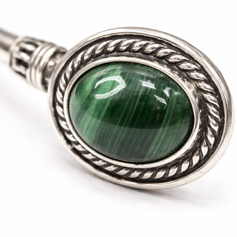 Silver-Plated Adjustable Boho Oval Cuff Bangle - image 3
