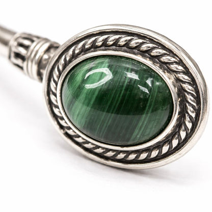 Silver-Plated Adjustable Boho Oval Cuff Bangle - image 3