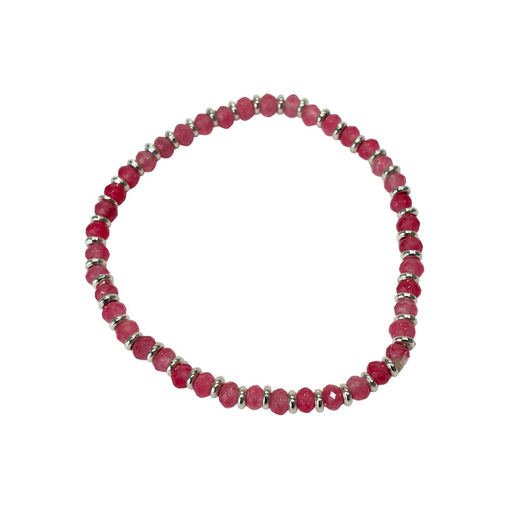 Silver Plated Stretch Bracelet with Gemstones - image 5