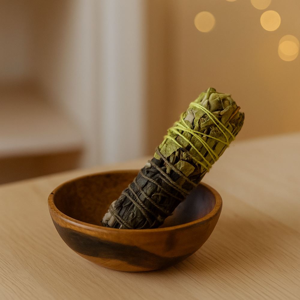 Smudge Stick, Reversible Sage Green & Black, Money 4"