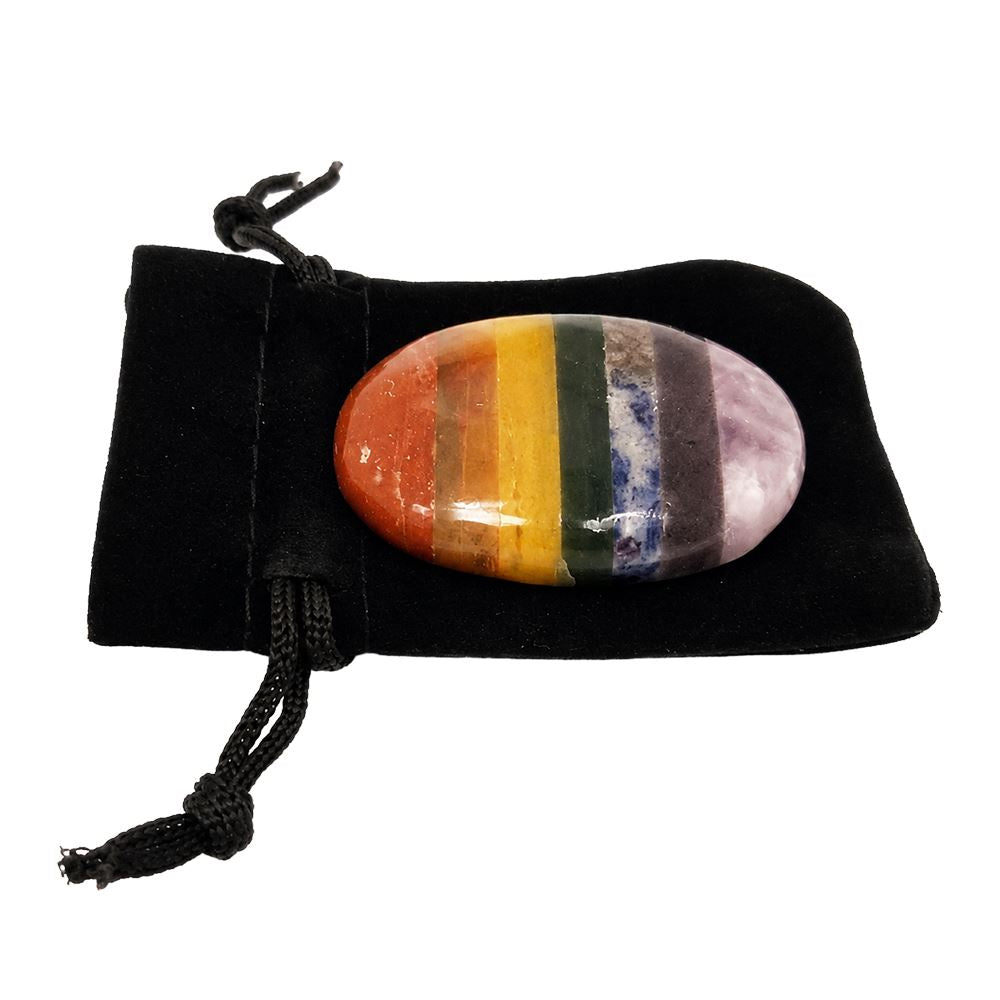 Worry Thumb Stone, 7 Chakra Bonded